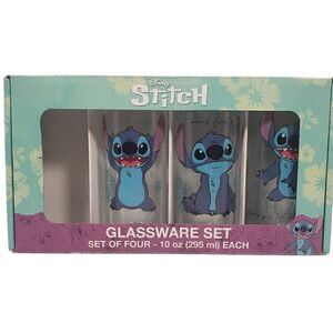 Silver Buffalo Disney Lilo and‎ Stitch Glassware Set Of 3 10oz Glass Tumbler